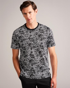 T-Shirt Ted Baker Short Sleeve Leaf Print Multicolore Homme | IUE-48464295